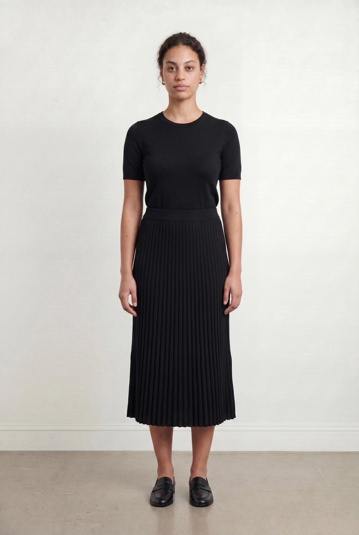 Jupe Plissée Noire - Taille L/40 de la marque Caroll | PARAD107005 - Vendu par Paradigme - Image 1
