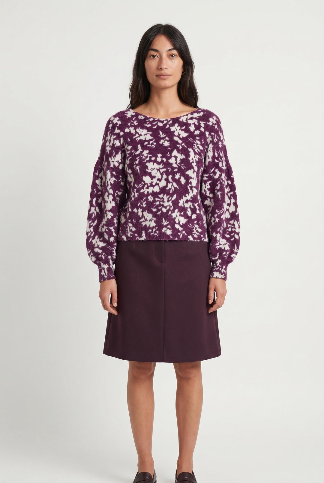 Pull Violet et Blanc - Taille S/36 de la marque Petite Mendigote | PARAD107008 - Vendu par Paradigme - Image 1