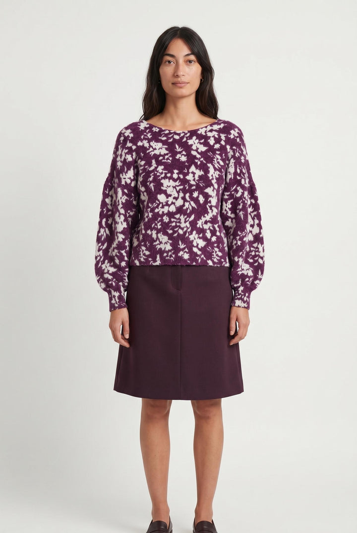 Pull Violet et Blanc - Taille S/36 de la marque Petite Mendigote | PARAD107008 - Vendu par Paradigme - Image 1