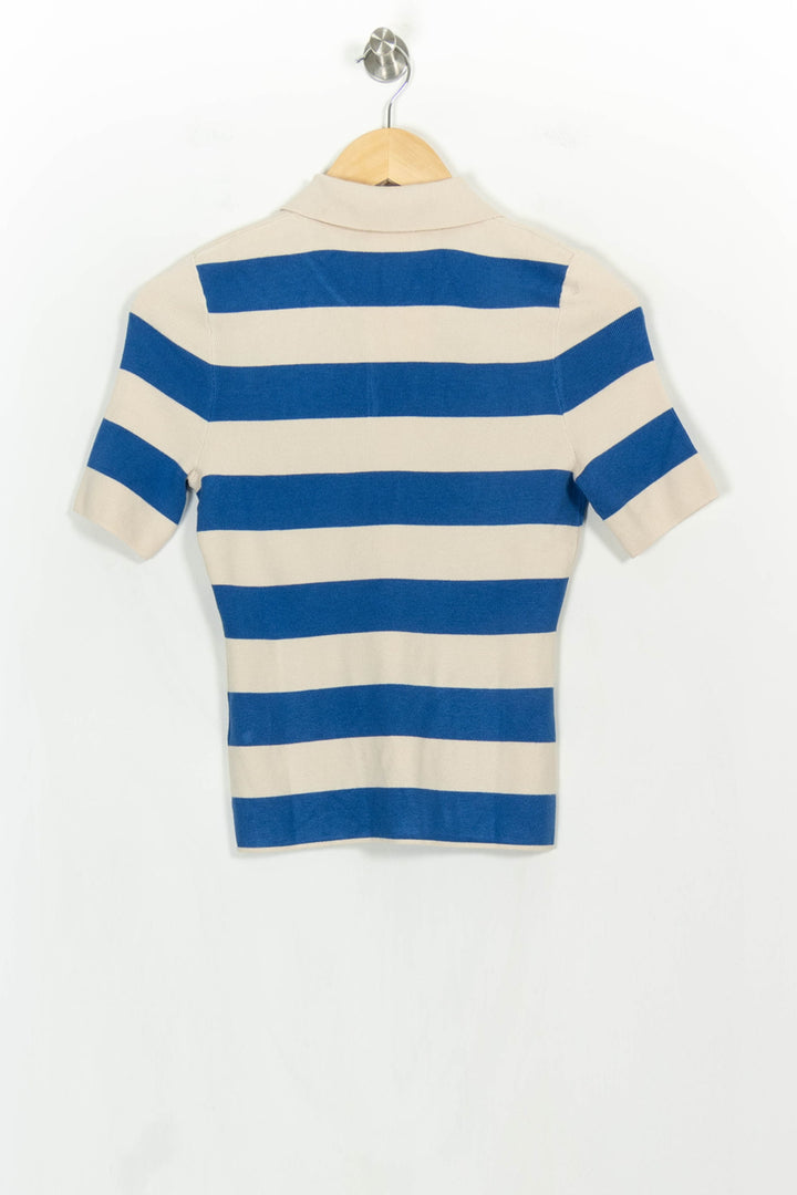 Polo Rayé Bleu et Beige - Taille S/36 de la marque Petite Mendigote | PARAD107014 - Vendu par Paradigme - Image 4