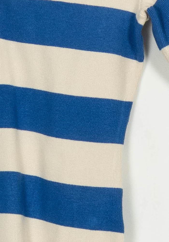 Polo Rayé Bleu et Beige - Taille S/36 de la marque Petite Mendigote | PARAD107014 - Vendu par Paradigme - Image 3