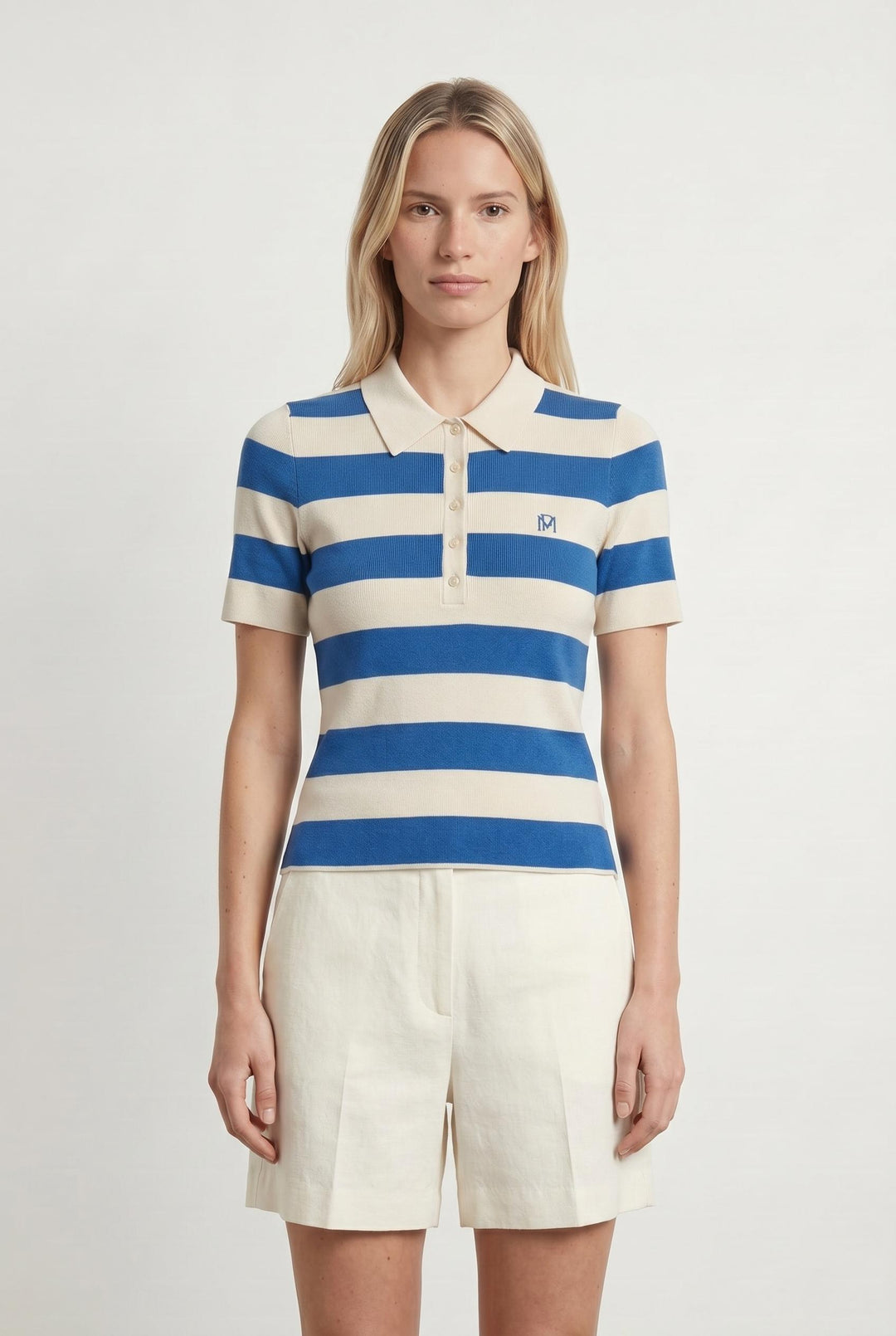 Polo Rayé Bleu et Beige - Taille S/36 de la marque Petite Mendigote | PARAD107014 - Vendu par Paradigme - Image 1