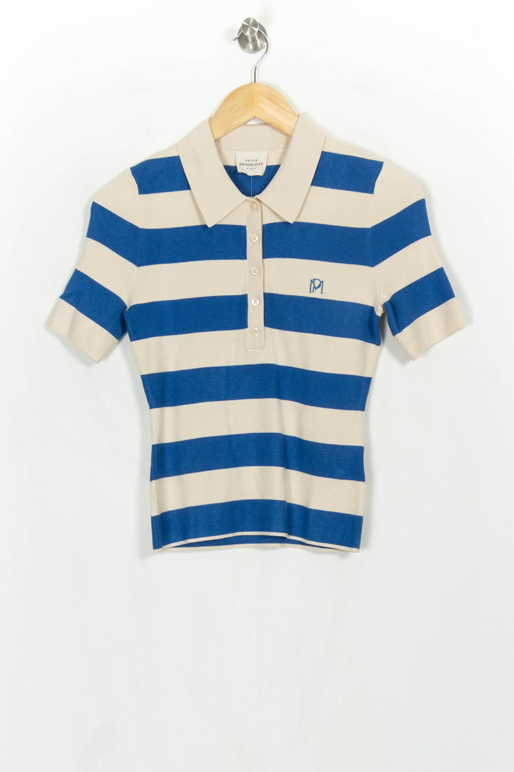 Polo Rayé Bleu et Beige - Taille S/36 de la marque Petite Mendigote | PARAD107014 - Vendu par Paradigme - Image 2