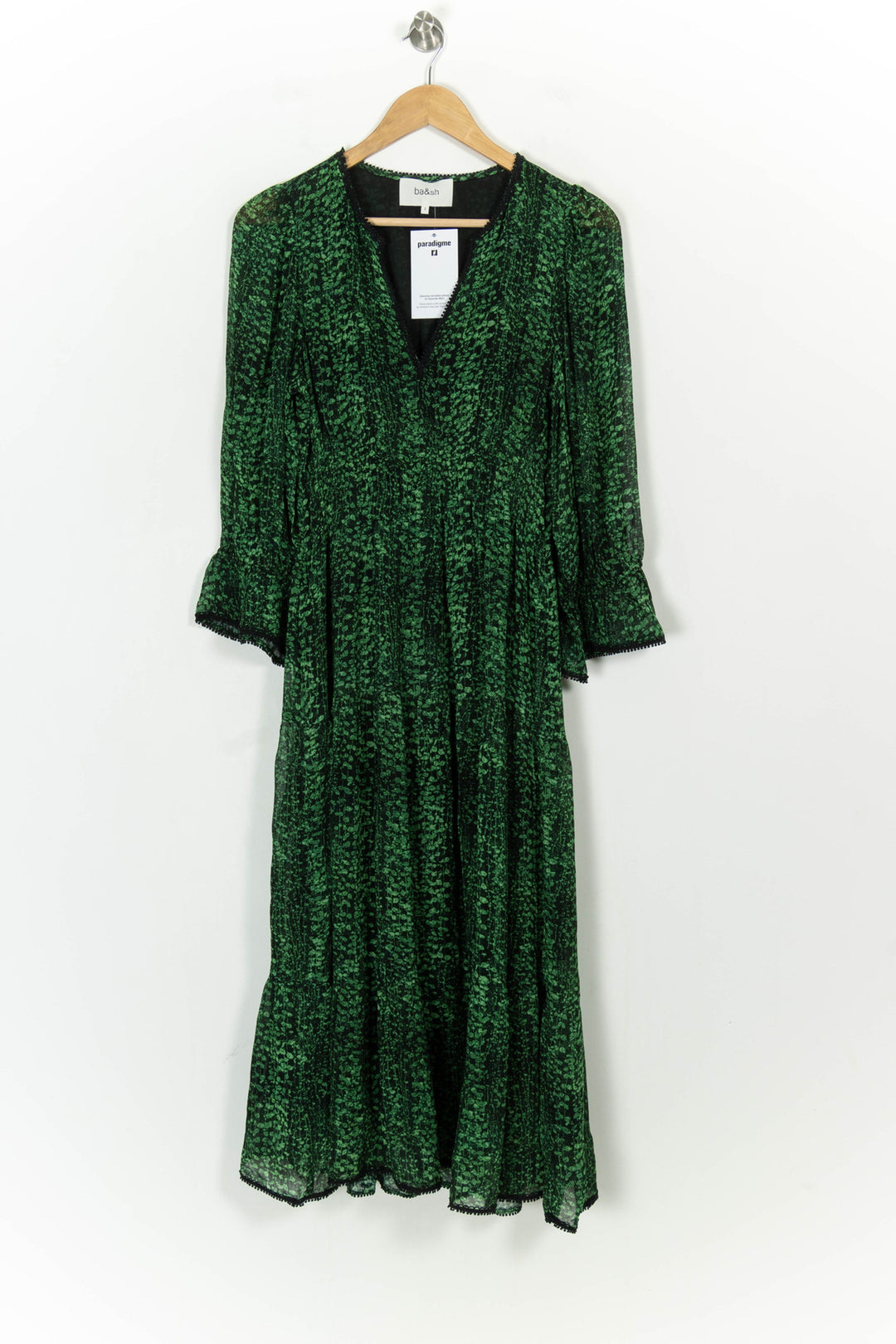 Robe Longue Verte - Taille M/38 de la marque ba&sh | PARAD107016 - Vendu par Paradigme - Image 2