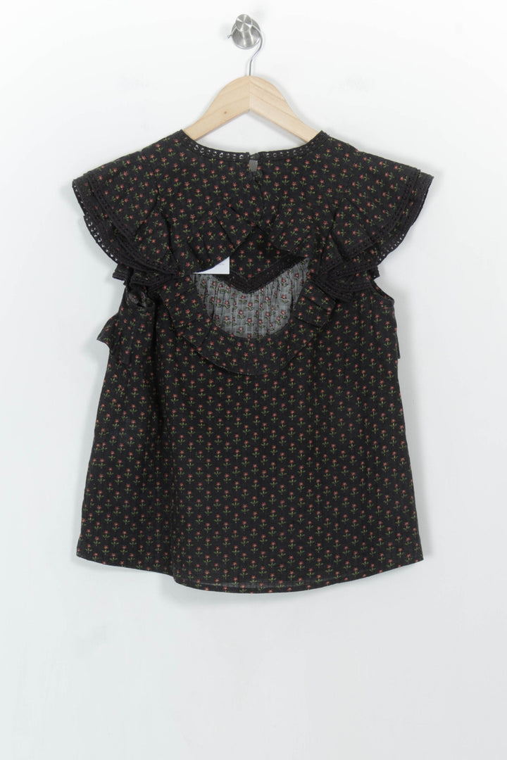 Blouse Noire à Motifs - Taille XS/34 de la marque Sézane | PARAD107018 - Vendu par Paradigme - Image 4