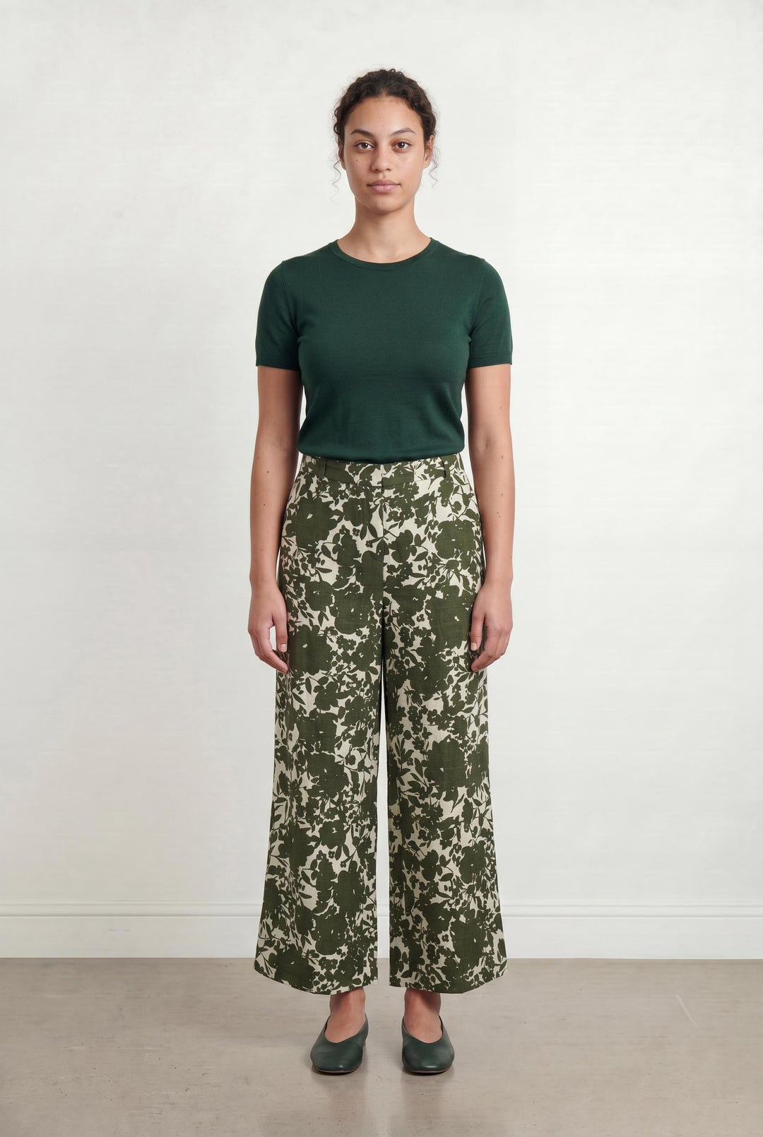 Pantalon Large Vert et Blanc - Taille L/40 de la marque Caroll | PARAD107024 - Vendu par Paradigme - Image 1