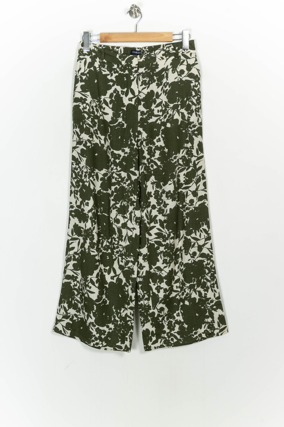 Pantalon Large Vert et Blanc - Taille L/40 de la marque Caroll | PARAD107024 - Vendu par Paradigme - Image 2