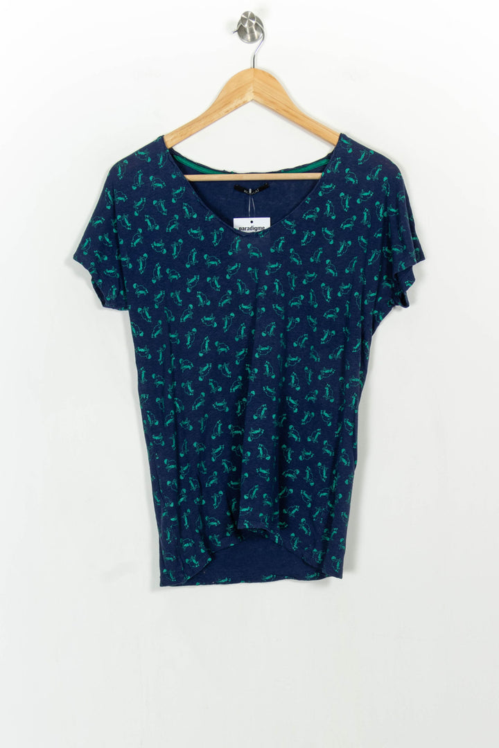 Tee-shirt Bleu et Vert - Taille M/38 de la marque Kookai | PARAD107033 - Vendu par Paradigme - Image 2