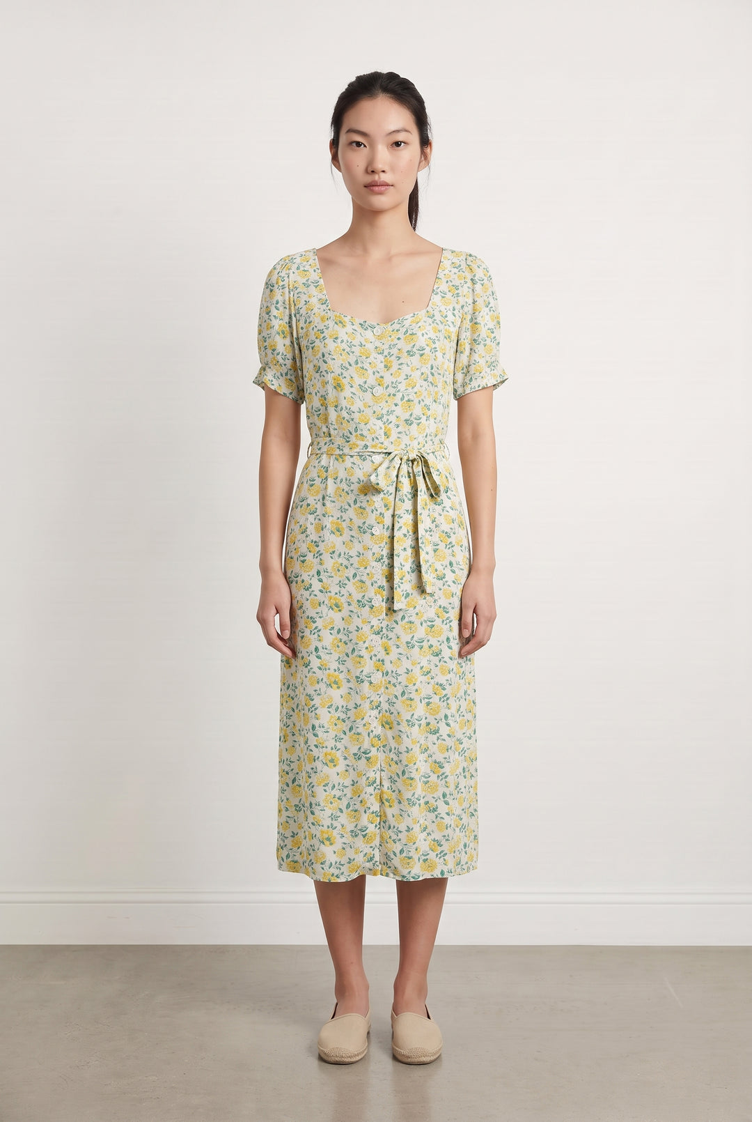 Robe Longue Blanche et Jaune - Taille M/38 de la marque Petite Mendigote | PARAD107038 - Vendu par Paradigme - Image 1