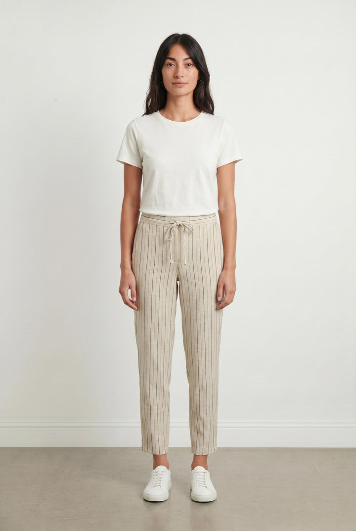 Pantalon Rayé Beige et Noir - Taille S/36 de la marque Maison 123 | PARAD107042 - Vendu par Paradigme - Image 1