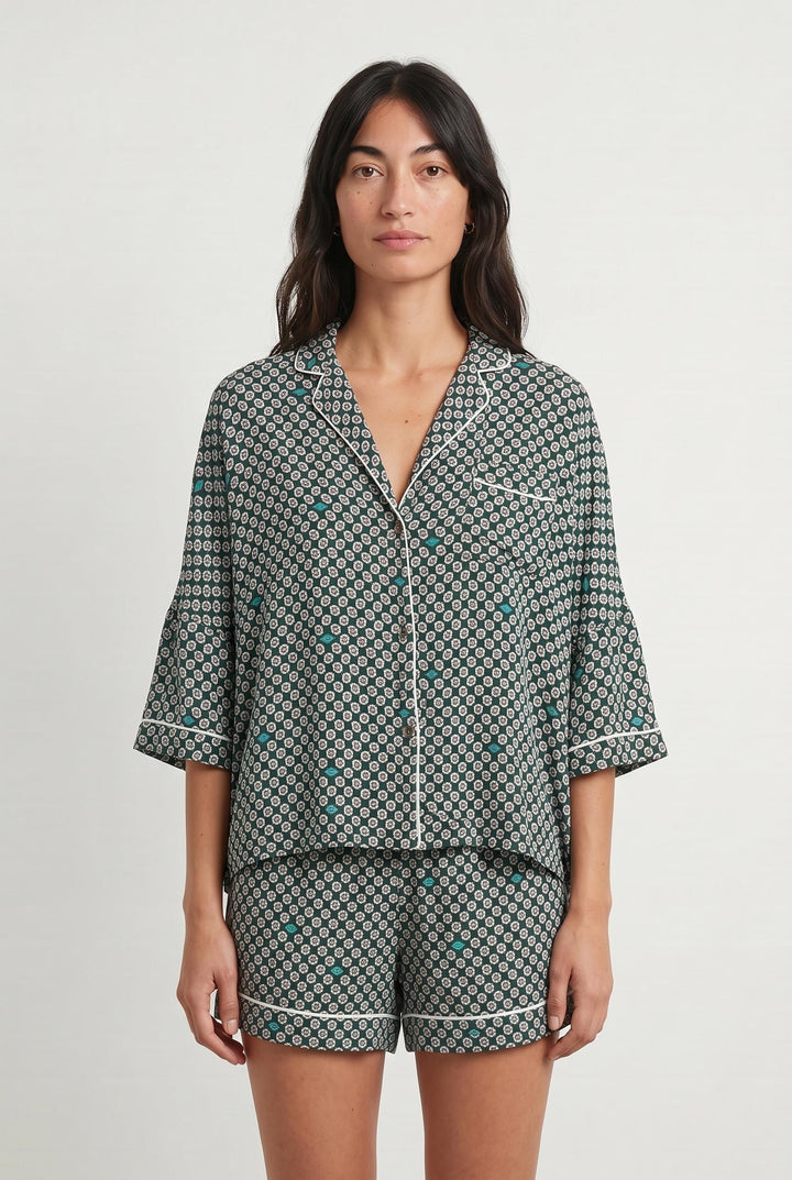 Chemise Verte et Blanche - Taille M/38 de la marque Maje | PARAD107048 - Vendu par Paradigme - Image 1