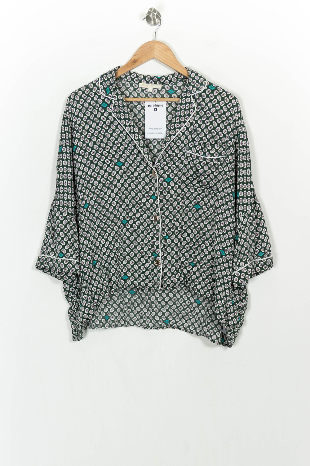 Chemise Verte et Blanche - Taille M/38 de la marque Maje | PARAD107048 - Vendu par Paradigme - Image 2