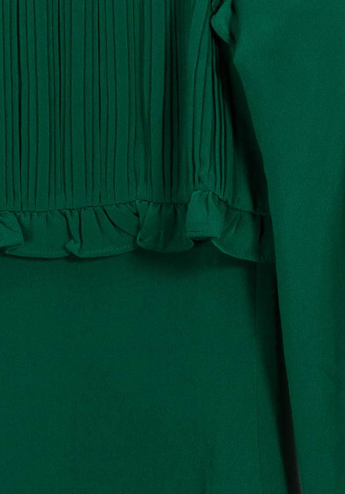 Robe à Volants Verte - Taille S/36 de la marque Maje | PARAD107054 - Vendu par Paradigme - Image 3