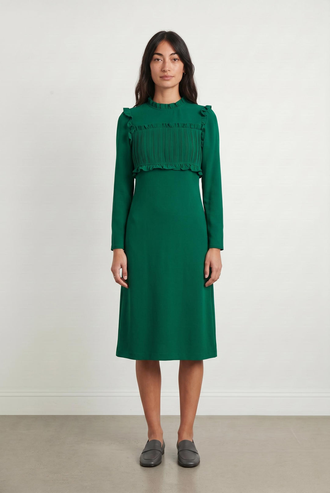 Robe à Volants Verte - Taille S/36 de la marque Maje | PARAD107054 - Vendu par Paradigme - Image 1