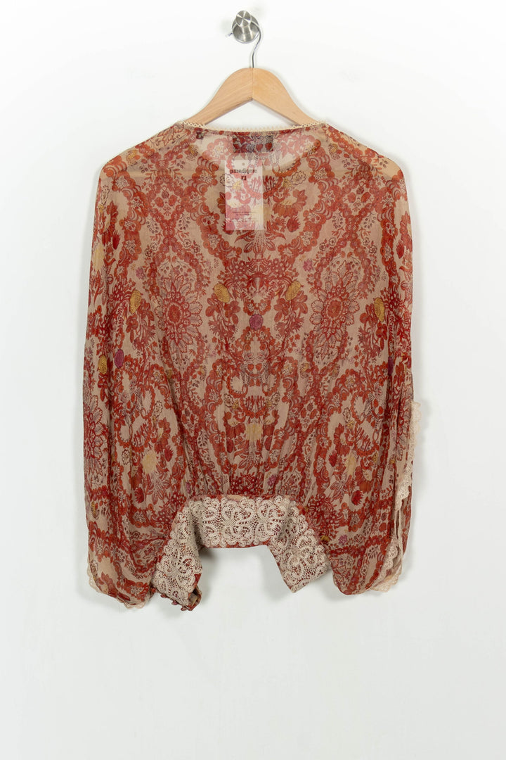 Blouse Rouge et Beige - Taille S/36 de la marque The Kooples | PARAD107057 - Vendu par Paradigme - Image 4