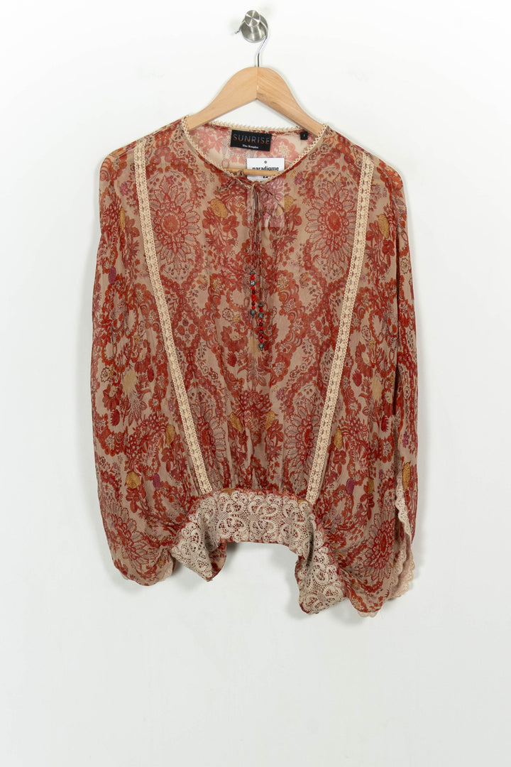Blouse Rouge et Beige - Taille S/36 de la marque The Kooples | PARAD107057 - Vendu par Paradigme - Image 2