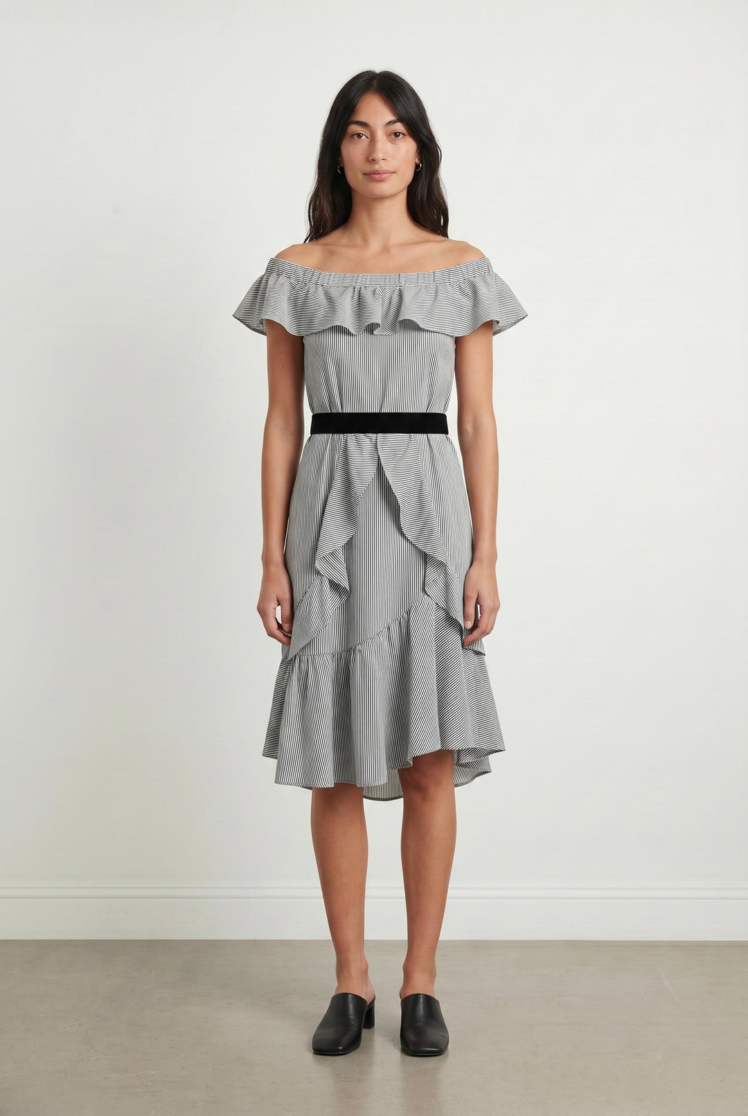 Robe Midi Blanche et Noire - Taille S/36 de la marque Maje | PARAD107058 - Vendu par Paradigme - Image 1