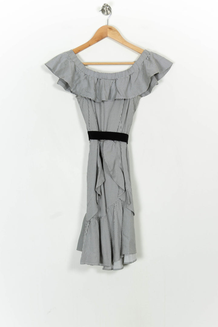 Robe Midi Blanche et Noire - Taille S/36 de la marque Maje | PARAD107058 - Vendu par Paradigme - Image 2