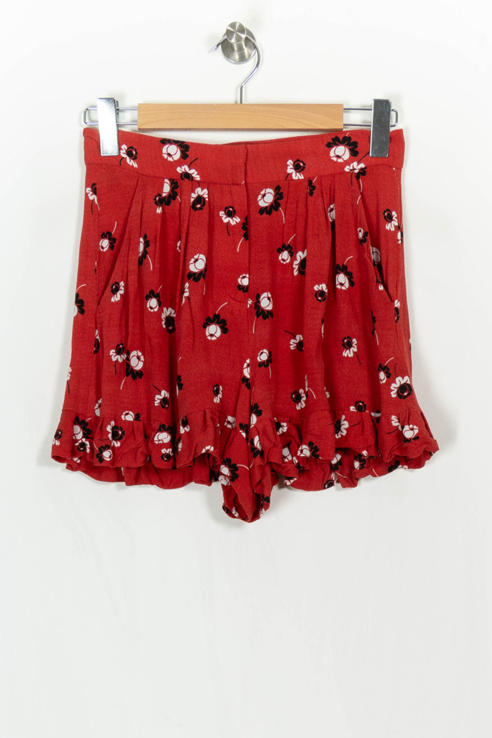 Short Fleuri Rouge et Noir - Taille M/38 de la marque Maje | PARAD107059 - Vendu par Paradigme - Image 2