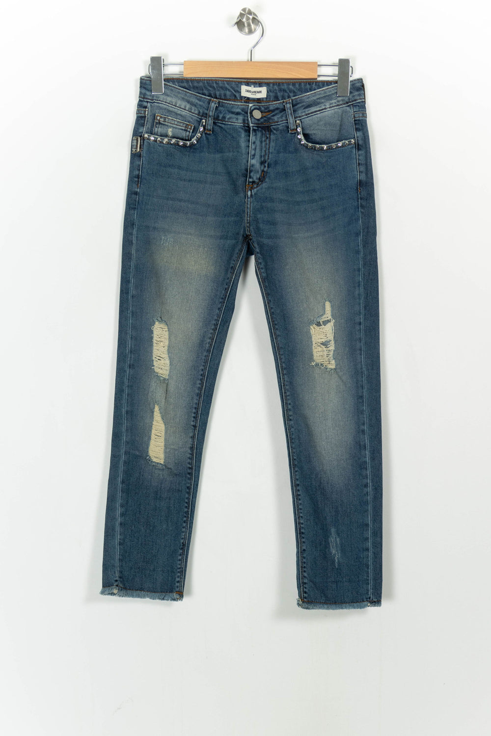 Jean Déchiré Bleu - Taille S/36 de la marque Zadig&Voltaire | PARAD107064 - Vendu par Paradigme - Image 2