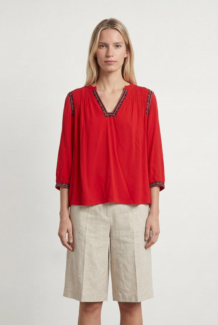 Blouse Rouge - Taille M/38 de la marque ba&sh | PARAD107075 - Vendu par Paradigme - Image 1
