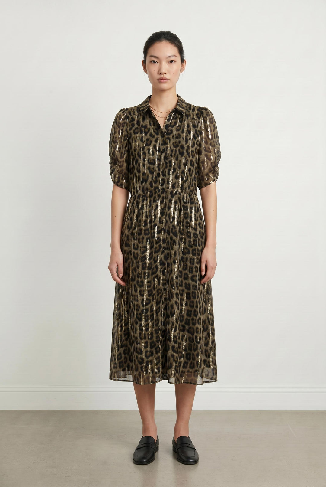 Robe Midi Dorée et Noire - Taille S/36 de la marque ba&sh | PARAD107076 - Vendu par Paradigme - Image 1