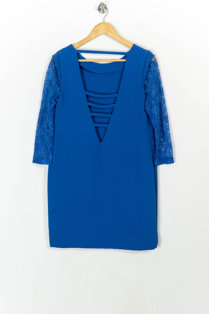 Robe Droite Bleue - Taille L/40 de la marque Sandro | PARAD107077 - Vendu par Paradigme - Image 4