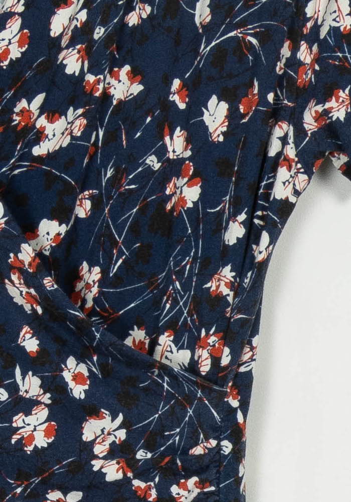 Robe Fleurie Bleu et Blanche - Taille S/36 de la marque La Fée Maraboutée | PARAD107080 - Vendu par Paradigme - Image 3