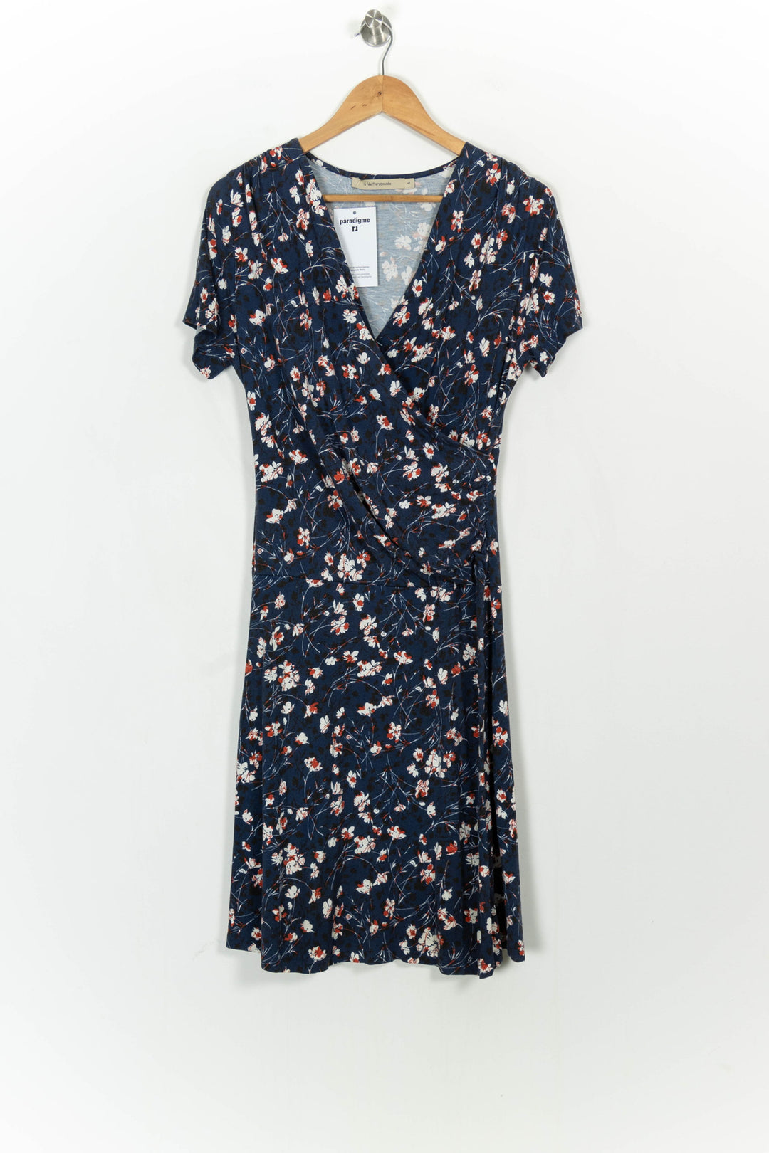 Robe Fleurie Bleu et Blanche - Taille S/36 de la marque La Fée Maraboutée | PARAD107080 - Vendu par Paradigme - Image 2