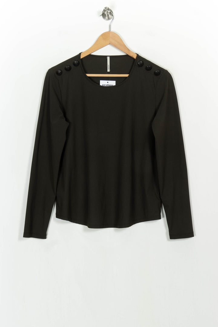 T-shirt Manches Longues Vert - Taille M/38 de la marque Indies | PARAD107083 - Vendu par Paradigme - Image 2
