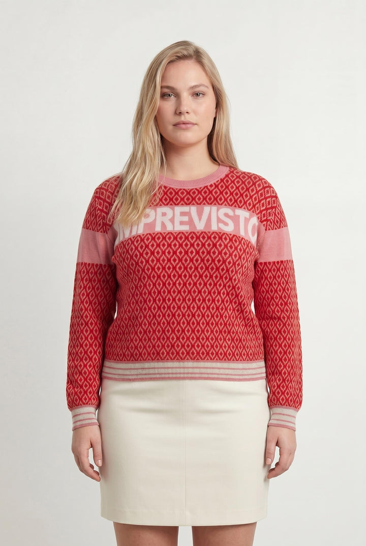 Pull Rose et Rouge - Taille XL/42 de la marque Imprevu | PARAD107086 - Vendu par Paradigme - Image 1