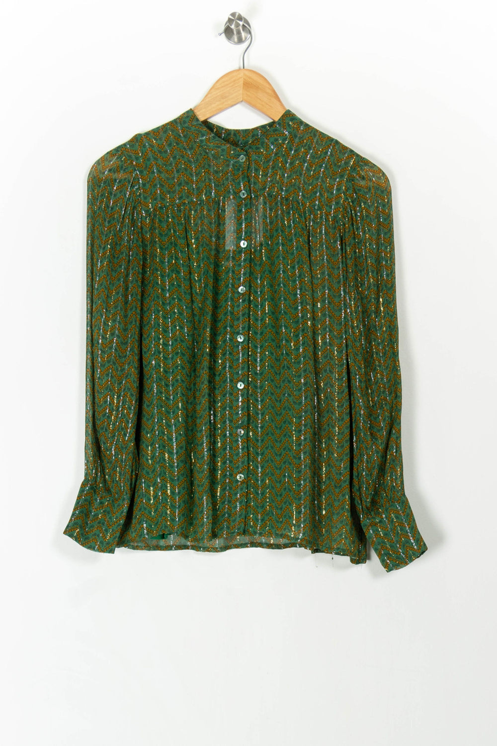 Blouse Verte et Orange - Taille XS/34 de la marque ba&sh | PARAD107090 - Vendu par Paradigme - Image 2
