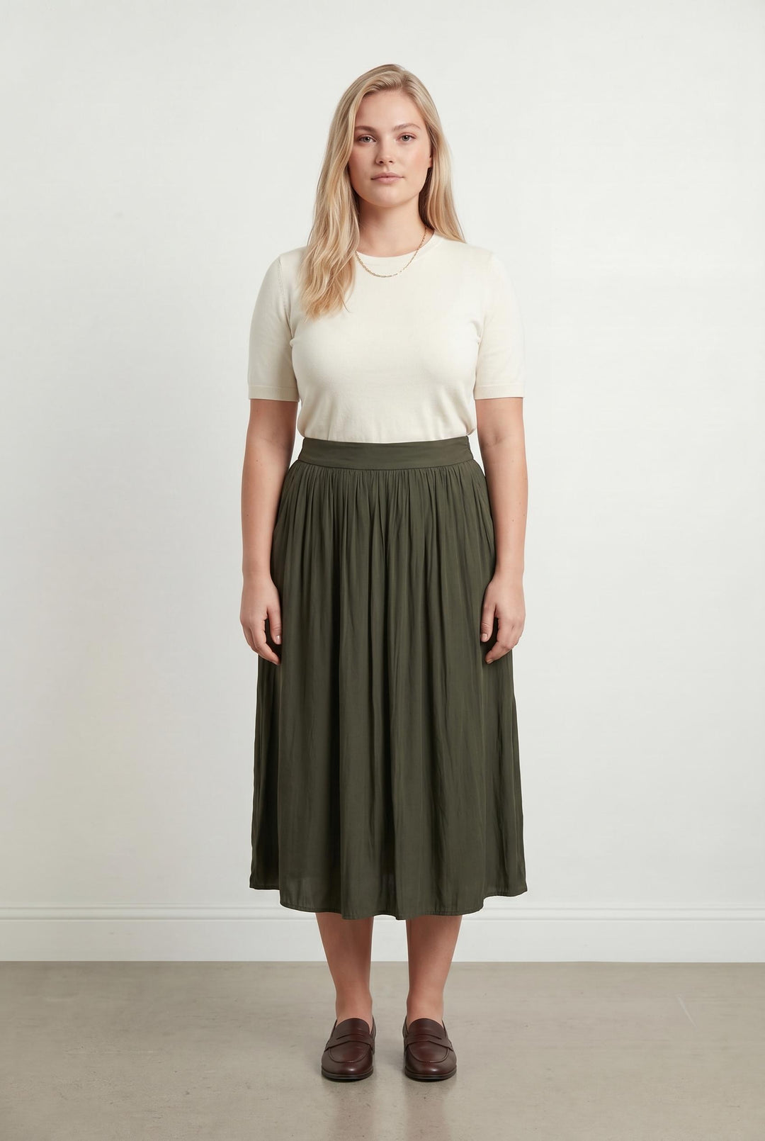 Jupe Plissée Verte - Taille XL/42 de la marque Caroll | PARAD107092 - Vendu par Paradigme - Image 1