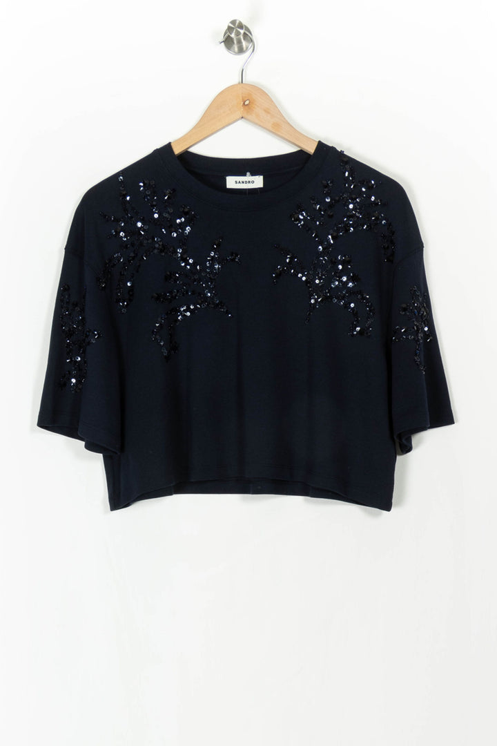 Blouse Bleue - Taille S/36 de la marque Sandro | PARAD107094 - Vendu par Paradigme - Image 2