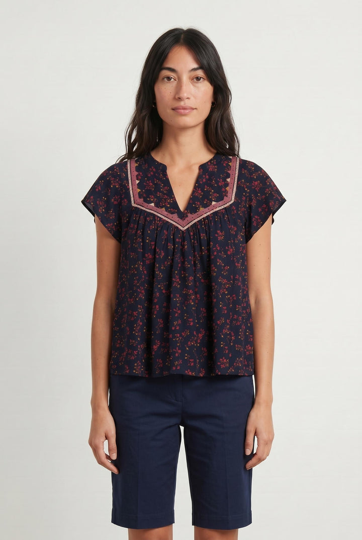 Blouse Bleu et Rouge - Taille S/36 de la marque ba&sh | PARAD107097 - Vendu par Paradigme - Image 1