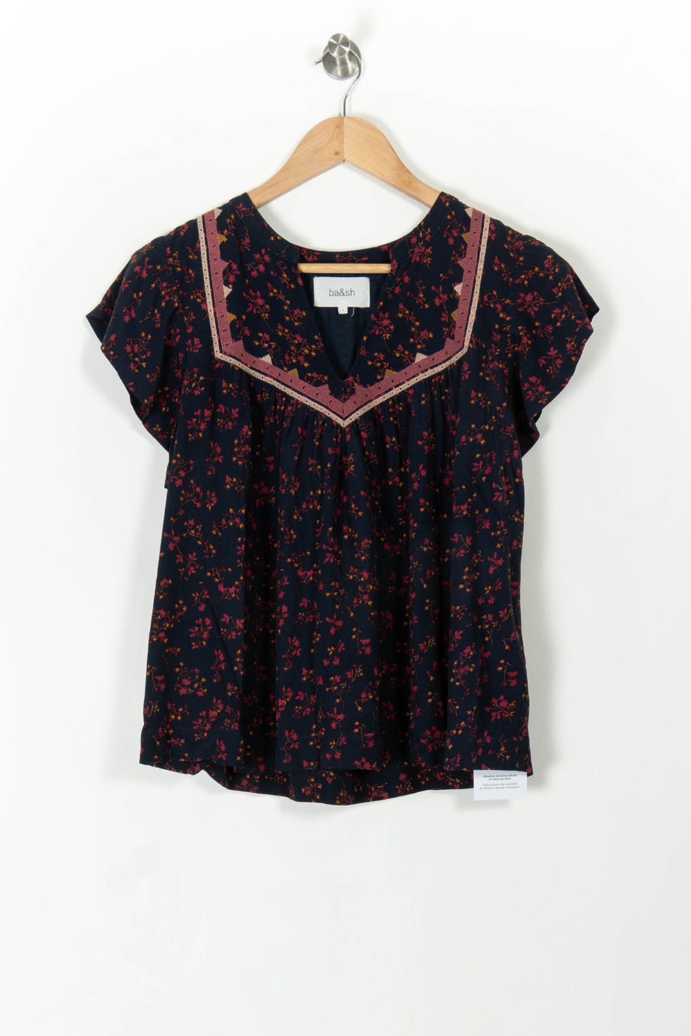 Blouse Bleu et Rouge - Taille S/36 de la marque ba&sh | PARAD107097 - Vendu par Paradigme - Image 2