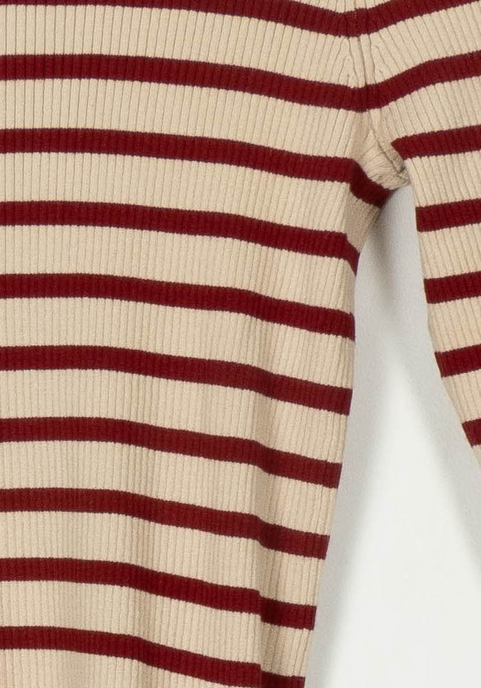 Pull Rayé Beige et Bordeaux - Taille M/38 de la marque Grace & Mila | PARAD107100 - Vendu par Paradigme - Image 3