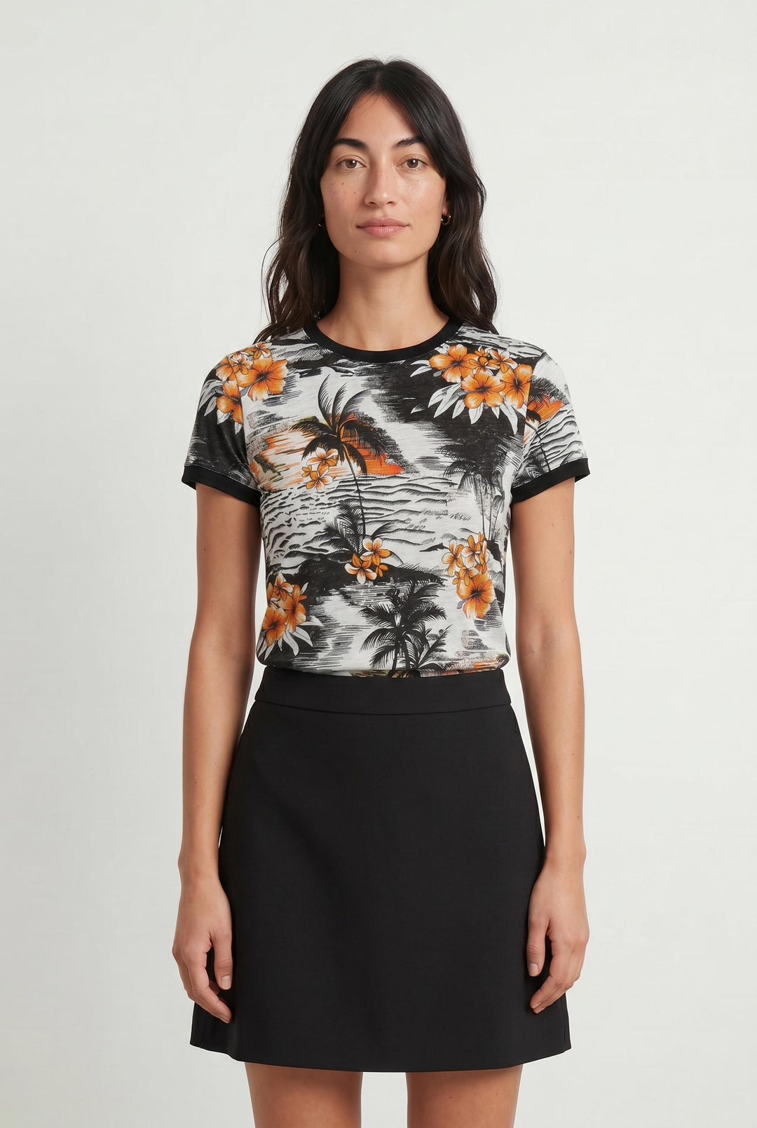 Tee-shirt Noir et Orange - Taille M/38 de la marque Maje | PARAD107103 - Vendu par Paradigme - Image 1