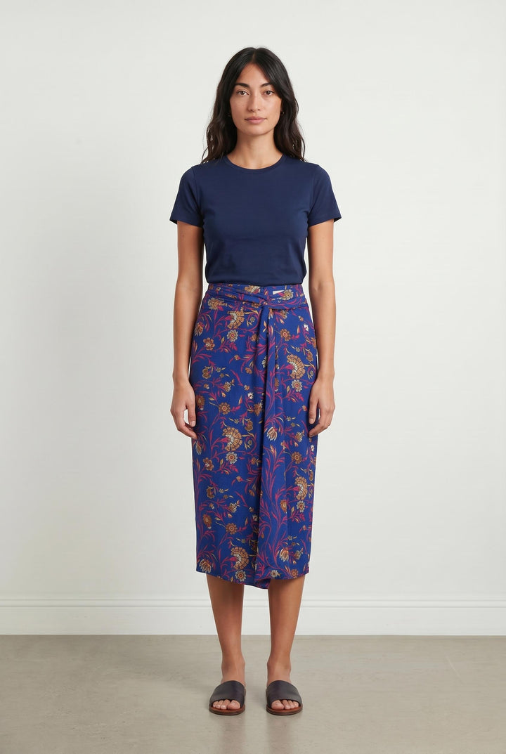Jupe Midi Bleue et Jaune - Taille S/36 de la marque ba&sh | PARAD107113 - Vendu par Paradigme - Image 1