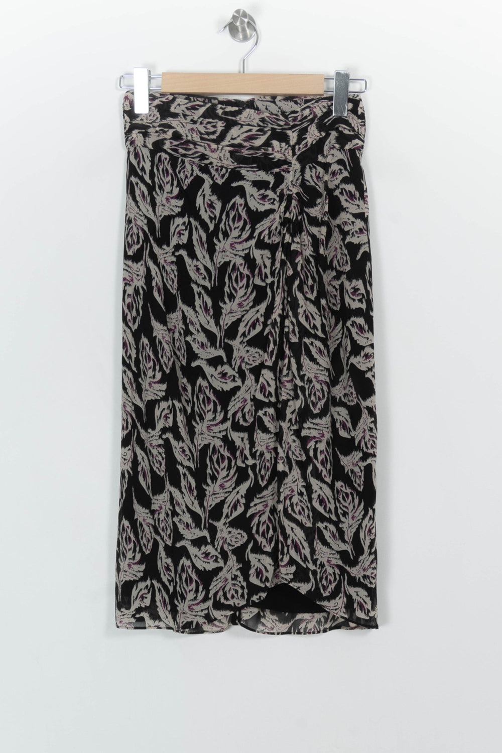 Jupe Midi Noire et Grise - Taille S/36 de la marque ba&sh | PARAD107114 - Vendu par Paradigme - Image 2