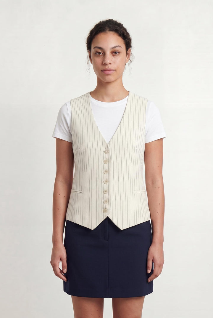Gilet Beige à Rayures - Taille L/40 de la marque Rouje | PARAD107115 - Vendu par Paradigme - Image 1