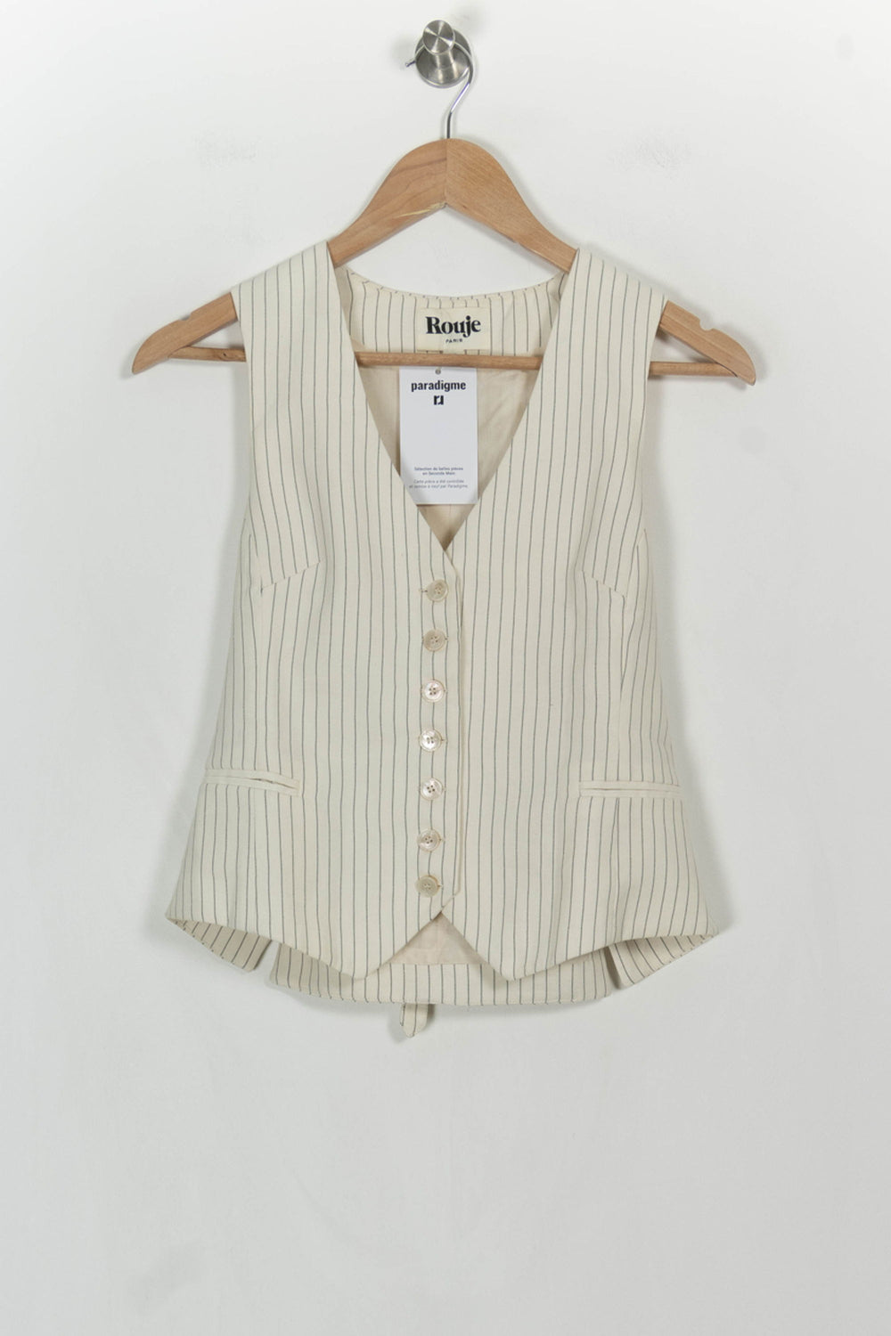 Gilet Beige à Rayures - Taille L/40 de la marque Rouje | PARAD107115 - Vendu par Paradigme - Image 2