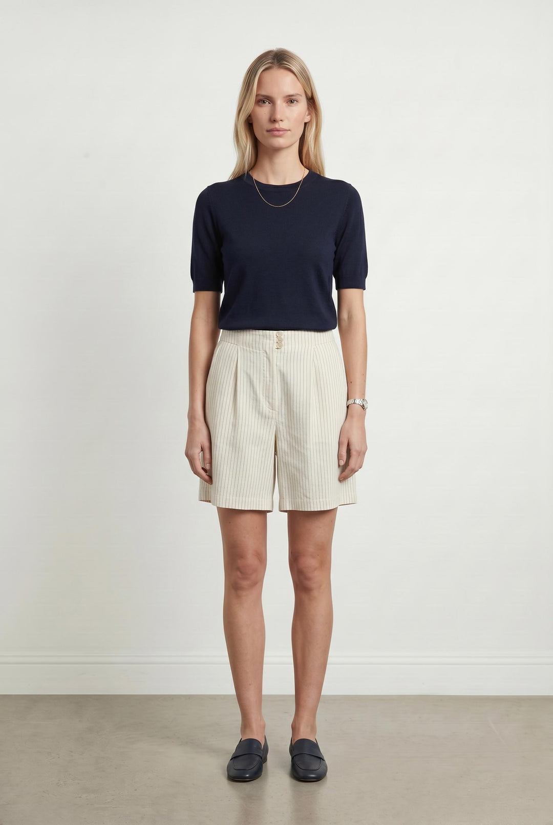 Short Beige à Rayures - Taille M/38 de la marque Rouje | PARAD107121 - Vendu par Paradigme - Image 1