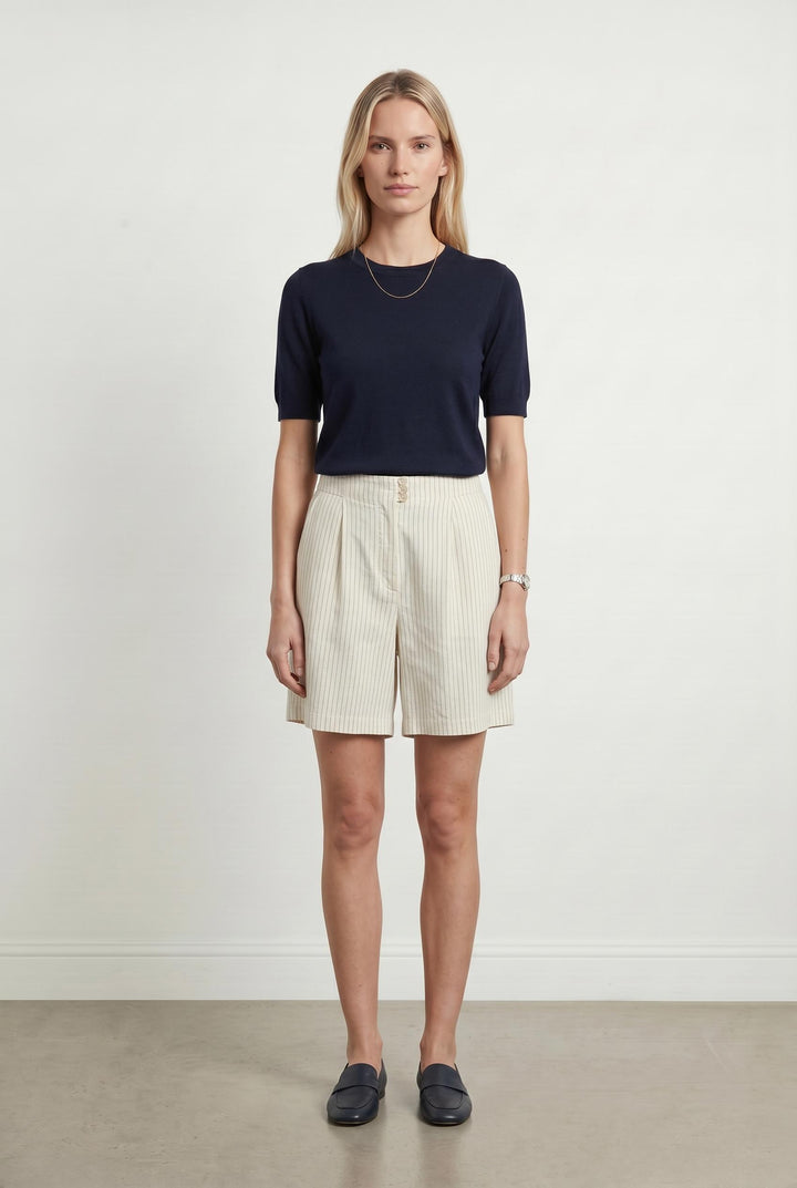 Short Beige à Rayures - Taille M/38 de la marque Rouje | PARAD107121 - Vendu par Paradigme - Image 1