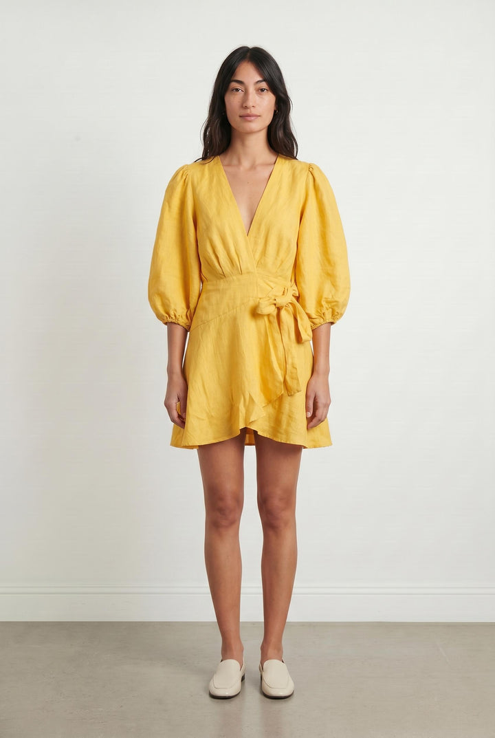 Robe Portefeuille Jaune - Taille M/38 de la marque Maje | PARAD107133 - Vendu par Paradigme - Image 1