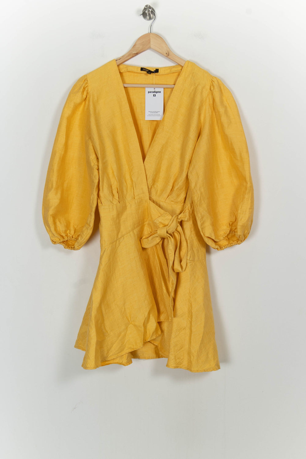 Robe Portefeuille Jaune - Taille M/38 de la marque Maje | PARAD107133 - Vendu par Paradigme - Image 2