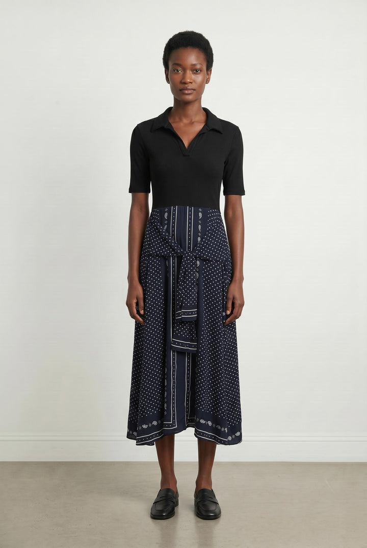 Robe Longue Noire et Bleue - Taille S/36 de la marque Maje | PARAD107134 - Vendu par Paradigme - Image 1