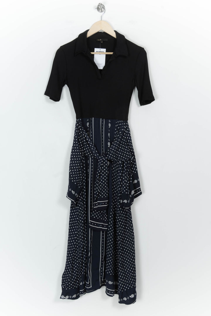 Robe Longue Noire et Bleue - Taille S/36 de la marque Maje | PARAD107134 - Vendu par Paradigme - Image 2
