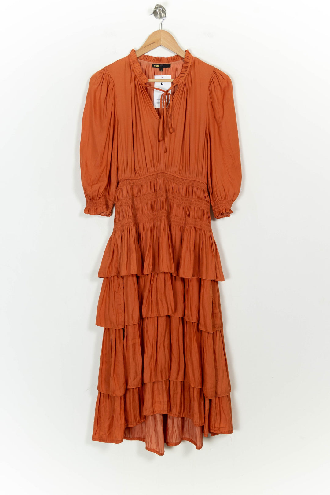 Robe Longue Orange - Taille M/38 de la marque Maje | PARAD107135 - Vendu par Paradigme - Image 2