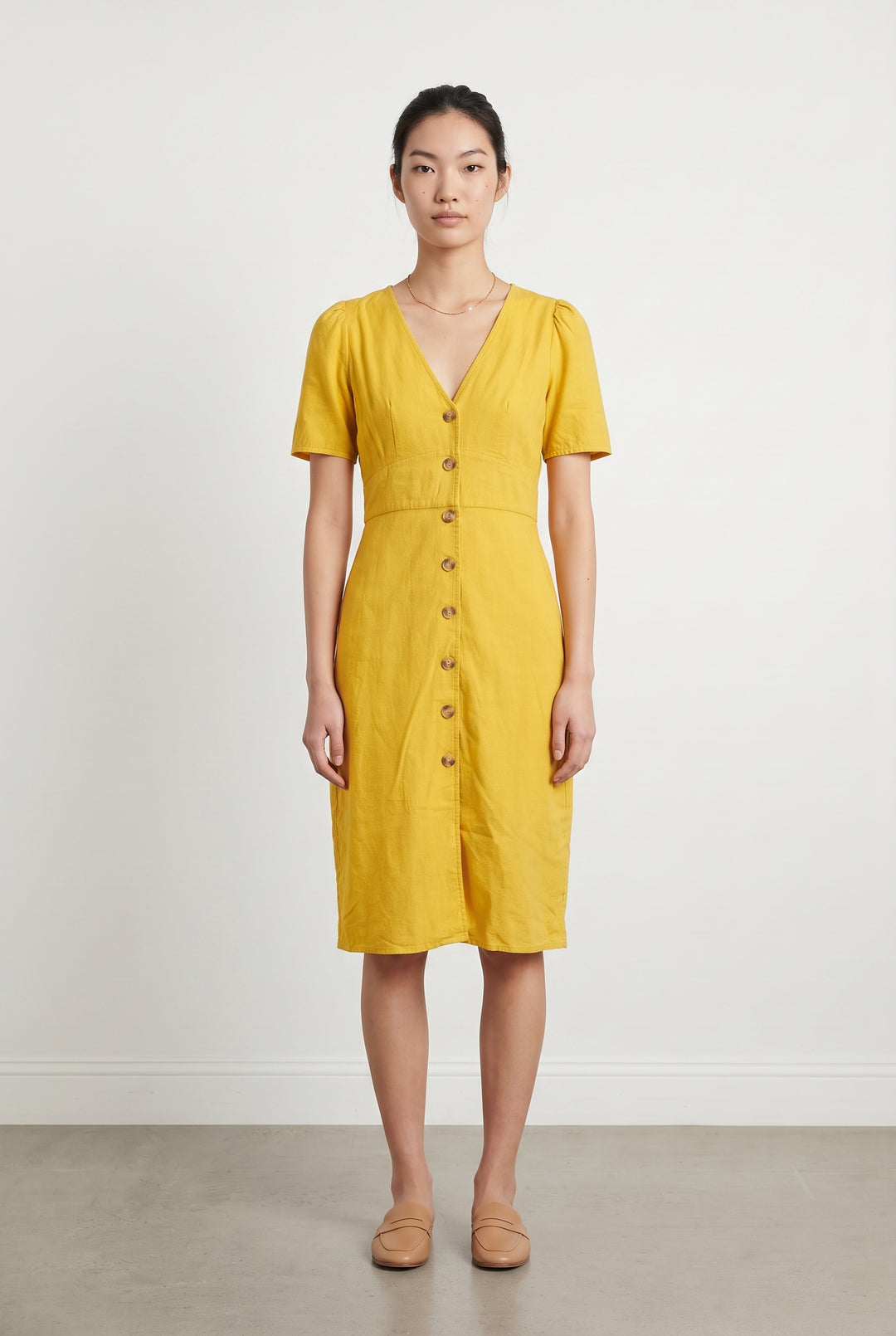 Robe Boutonnée Jaune - Taille S/36 de la marque Petite Mendigote | PARAD107145 - Vendu par Paradigme - Image 1
